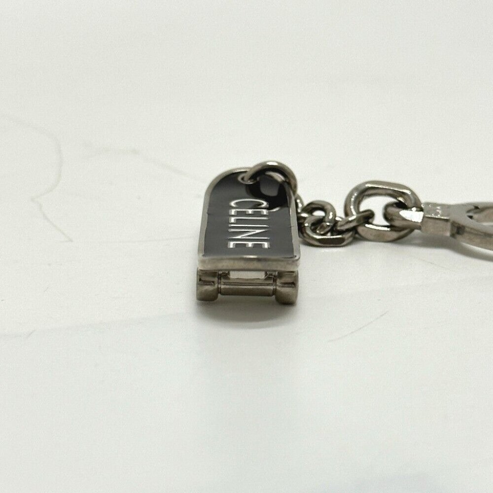 CELINE skateboard Bag Charm Key Holder Metal Black/Silver - Picture 2 of 8
